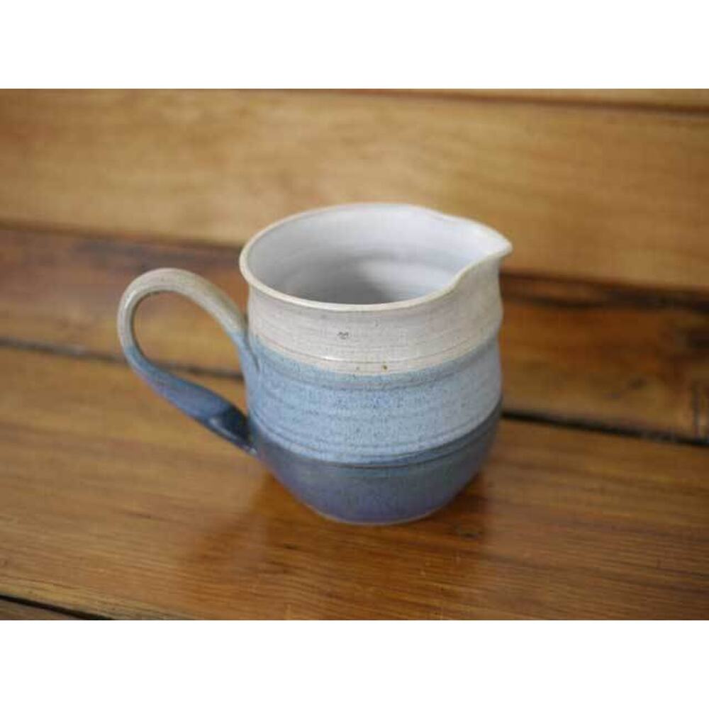 Vintage Stoneware Pottery Ceramic Handmade Creamer Pitcher 4" Tall Small